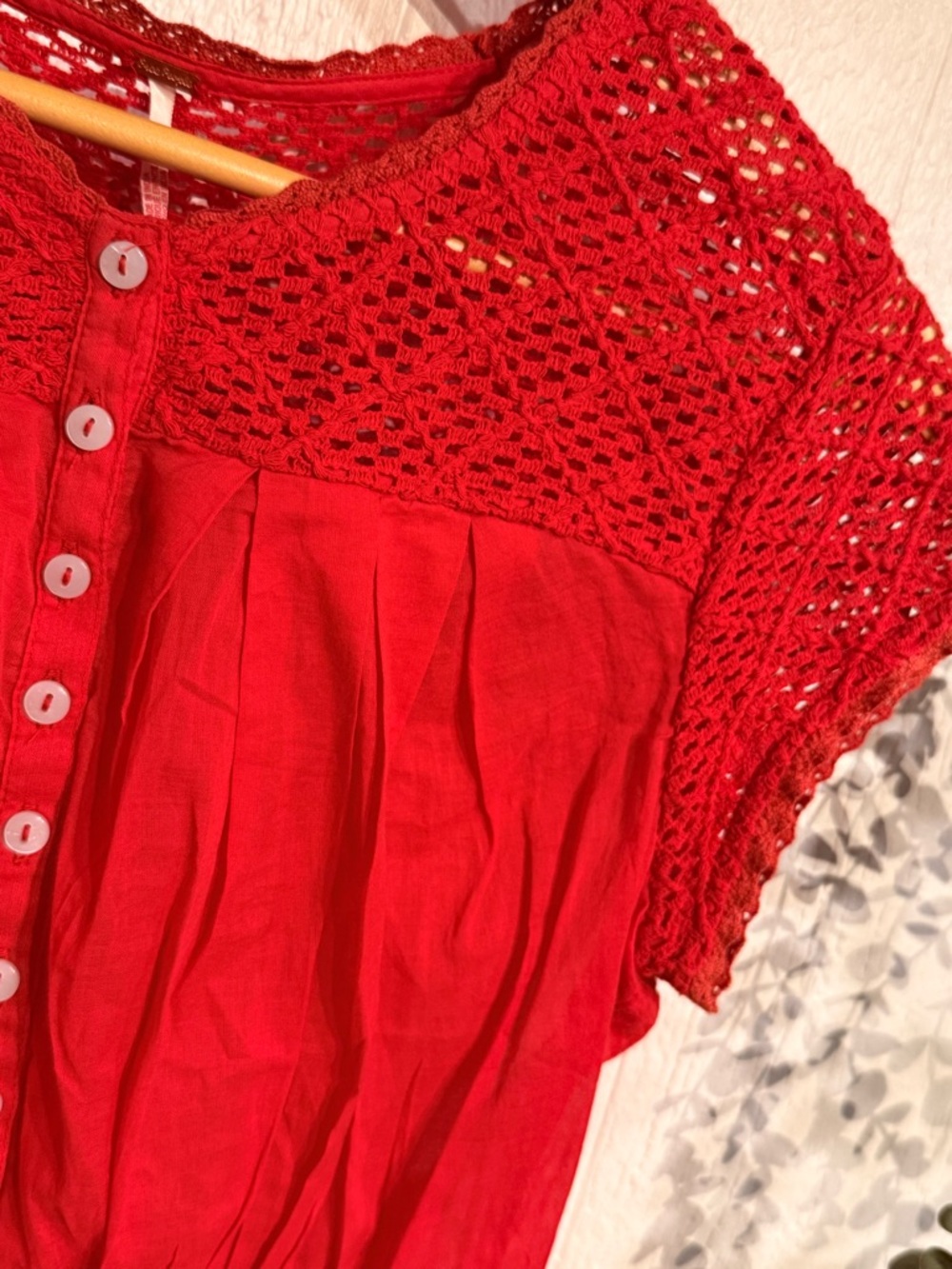 Gemma Embroidered Boat Neck Top NWOT high risk red - Picture 3 of 7